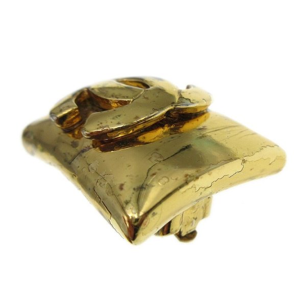 CHANEL CC Logos Earrings Gold-plated Clip-On 97P Accessories 63559 - Picture 5 of 6